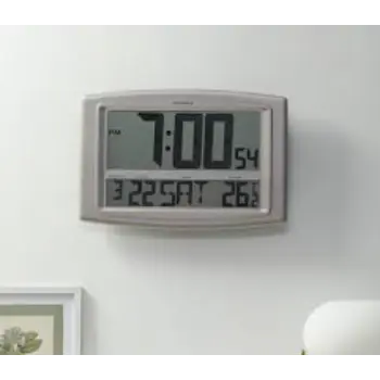 Abstract Silver Digital Wall Clock 